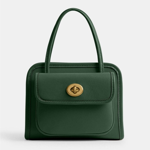 Coach 💚💛 Originals Green Leather mini Safari crossbody Handbag purse NWT NIB - Picture 1 of 9